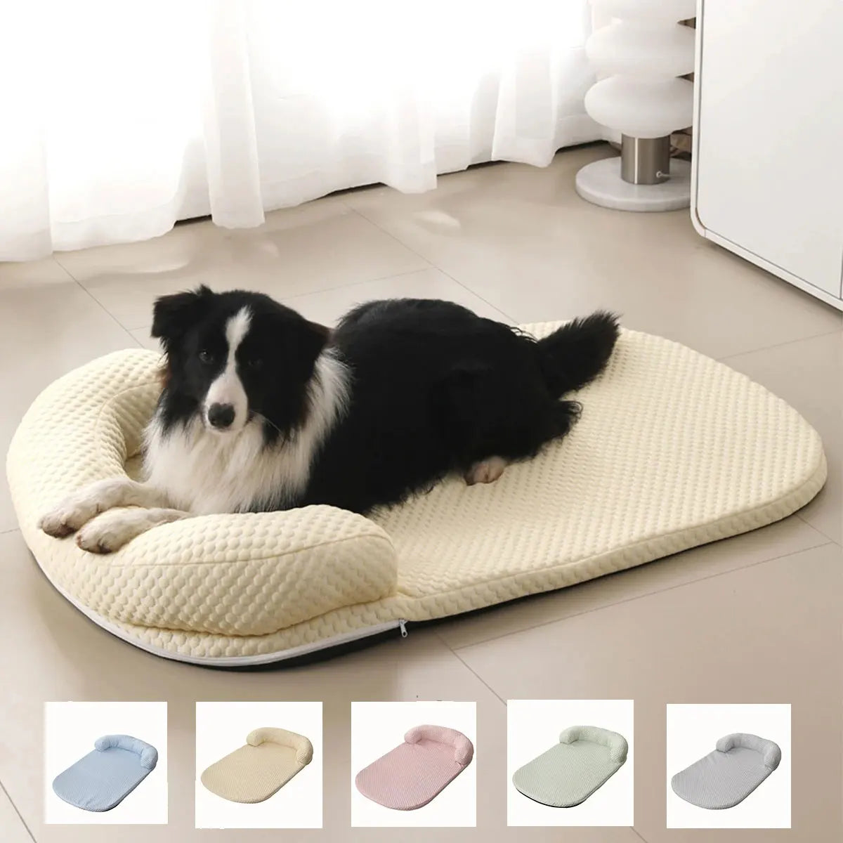 Summer Cooling Dog Bed Removable Ice Silk Cooling Pet Mat Ati-slip Cat Bed with Pillow Cooling Fabric Dog Cat Bed Pet Cushion