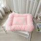 Cute Plaid Dog & Cat Cushion – Soft Reversible Washable Pet Mat with Non-Slip Botto