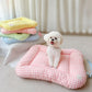 Cute Plaid Dog & Cat Cushion – Soft Reversible Washable Pet Mat with Non-Slip Botto