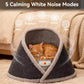 Smart Heated & Cooling Cat Cave Bed with White Noise – Indoor Temperature-Controlled Cat Bed